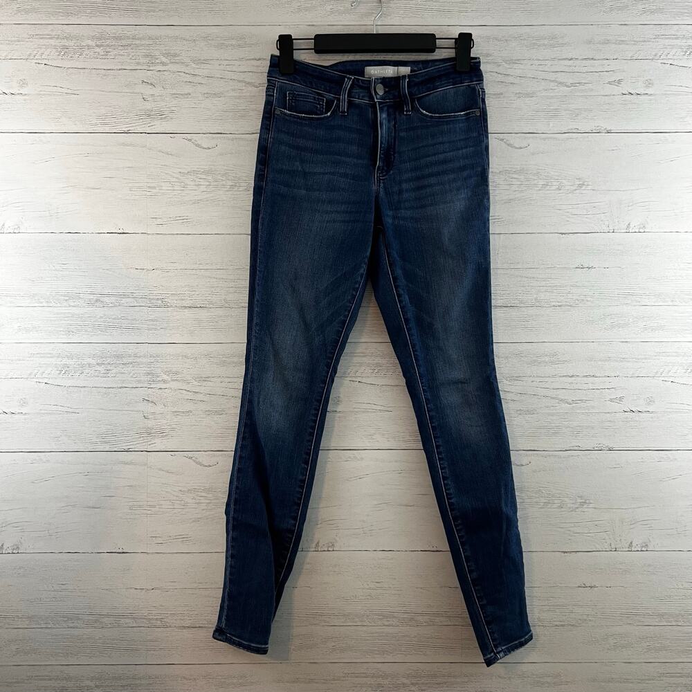 Athleta Dark Wash High Rise Slimming Skinny Jeans Size 2